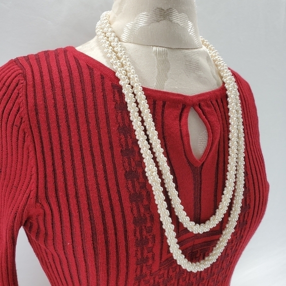 VINTAGE Handmade Crocheted Pearl Beads Necklace 28 - Picture 6 of 11